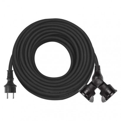 Emos Venkovní prodlužovací kabel 20 m P0603, 2 zásuvky, 230V, černý 1901022001