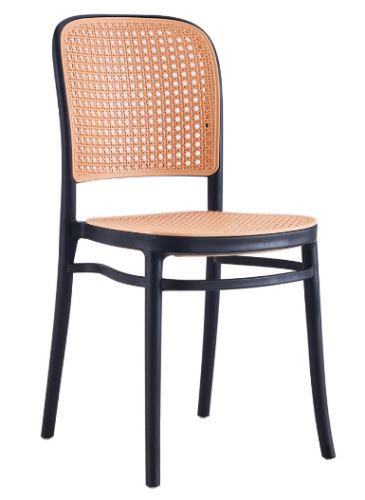 Kondela 373358 Stohovatelná židle černá, béžová LENITA