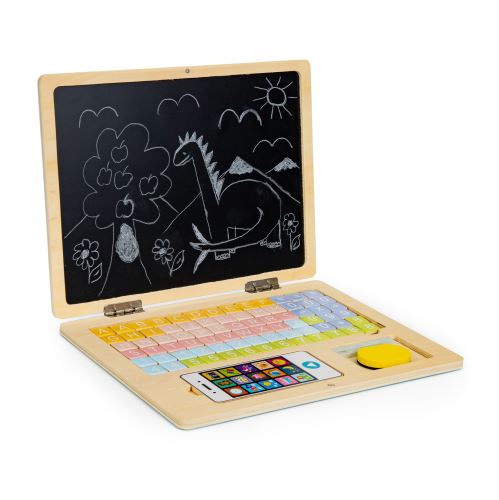 ECOTOYS G068 - PINK Vzdělávací magnetická tabule laptop růžová barva