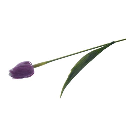 Indecor Umělá květina tulipán fialový/bílý 40 cm X09359