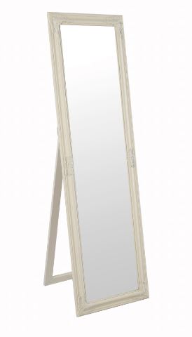 Kondela 204411 Zrcadlo dřevěný rám smetanové barvy MALKIA TYP 12