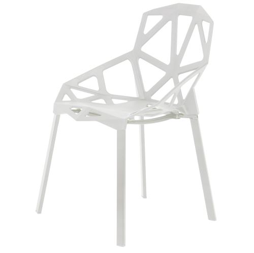 MODERNHOME PC-015 WHITE Sada bílých moderních židlí do obývacího pokoje 4 ks