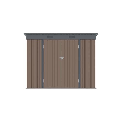 Riwall PRO RMSP 6x8 Brown zahradní domek kovový 2,4 x 1,8 m s pultovou střechou SM-F68K-H158-B