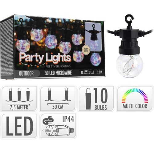 PROGARDEN KO-LE2100100 Světelný řetěz LED PARTY 10 žárovek 7,5 m