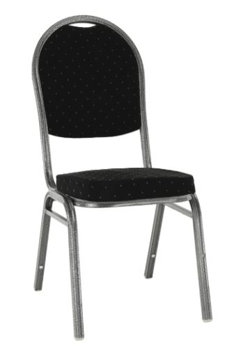 Kondela 284192 Židle stohovatelná látka černá, šedý rám JEFF 3 NEW