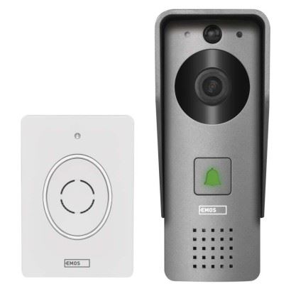 Emos GoSmart Domovní bezdrátový videozvonek H4031 IP-09C s wifi, šedý 3010040310