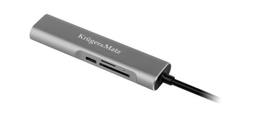 Adaptér (HUB) USB typu C na port HDMI / USB3.0 / SD / MicroSD / C port Kruger&Matz KM0390