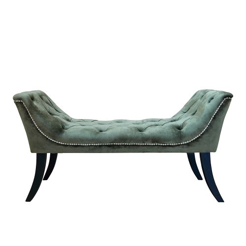 Kondela 290575 Designová lavice, olivově zelená Velvet HEMY TYP 2 látka 45 x 117 x 63 cm