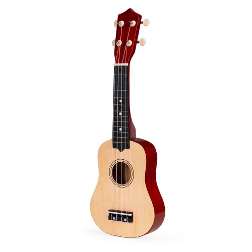 ECOTOYS MF019F NATURAL Dětské dřevěné ukulele se 4 nylonovými strunami